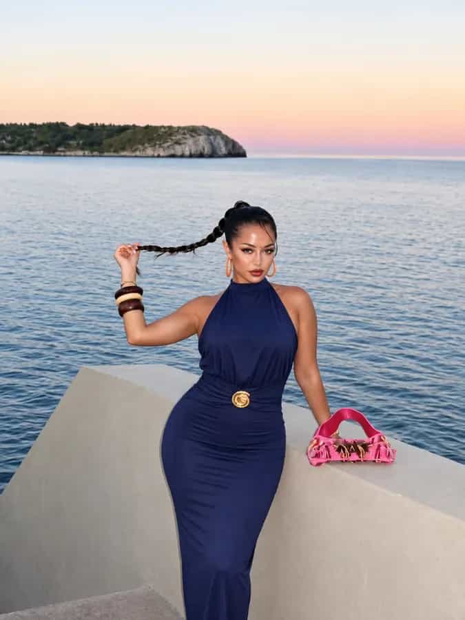 Robe Longue Dos-Nu à Col Halter