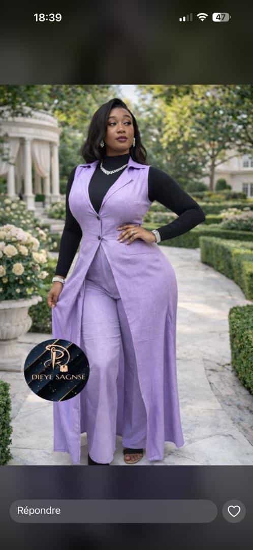  Ensemble Femme Chic avec Gilet Long