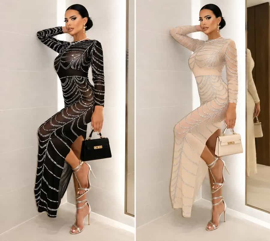 Robe de Soirée Strass Luxe