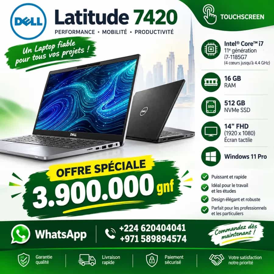 Dell Latitude 7420 – Écran tactile Core i7- Ordinateur portable 