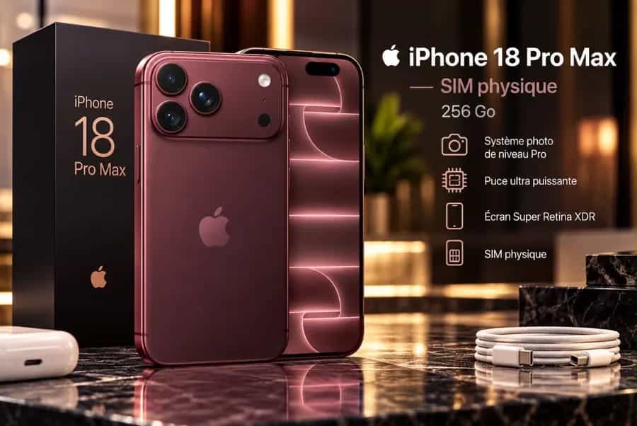 iPhone 18 Pro Max – 256 Go (SIM physique)