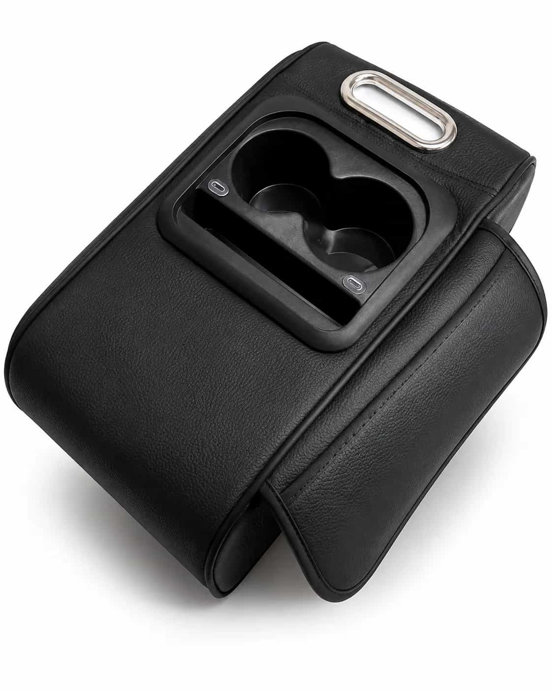 Accoudoir central en cuir avec porte