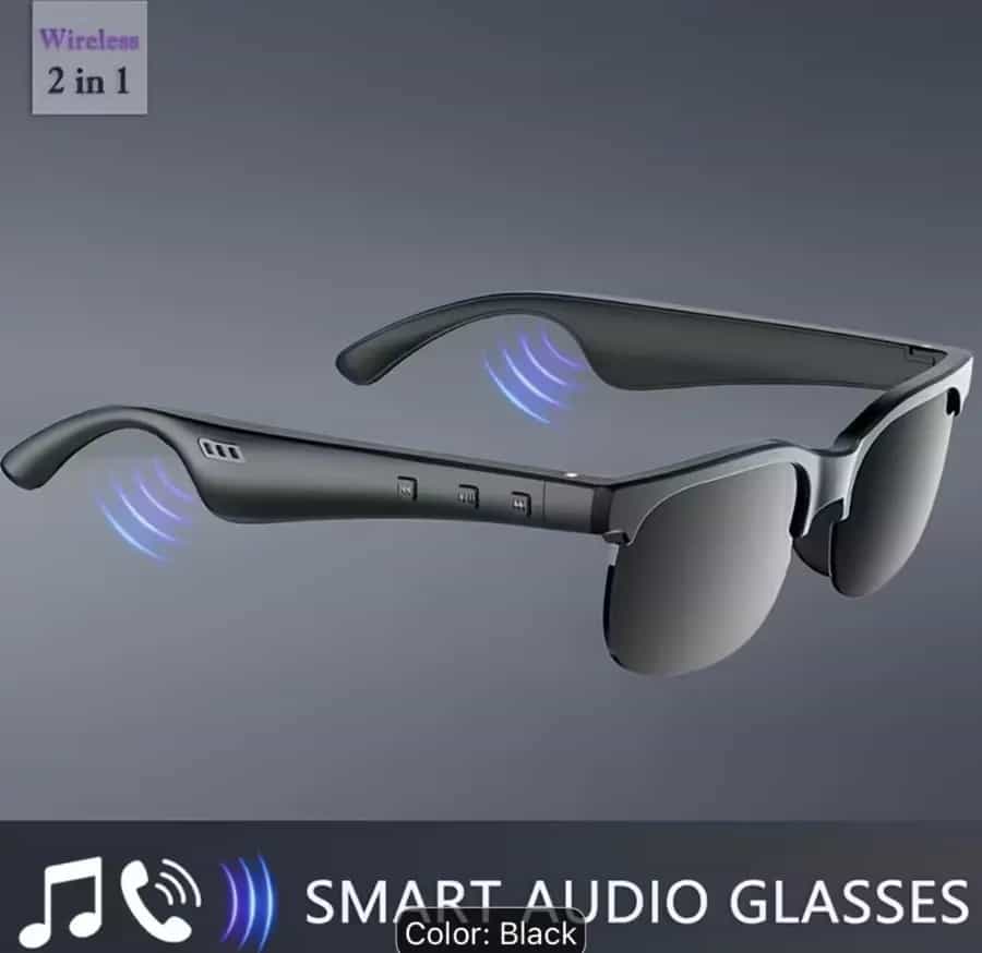 Lunettes modernes avec écouteurs sans fil 