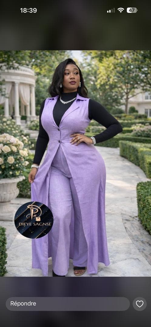  Ensemble Femme Chic avec Gilet Long