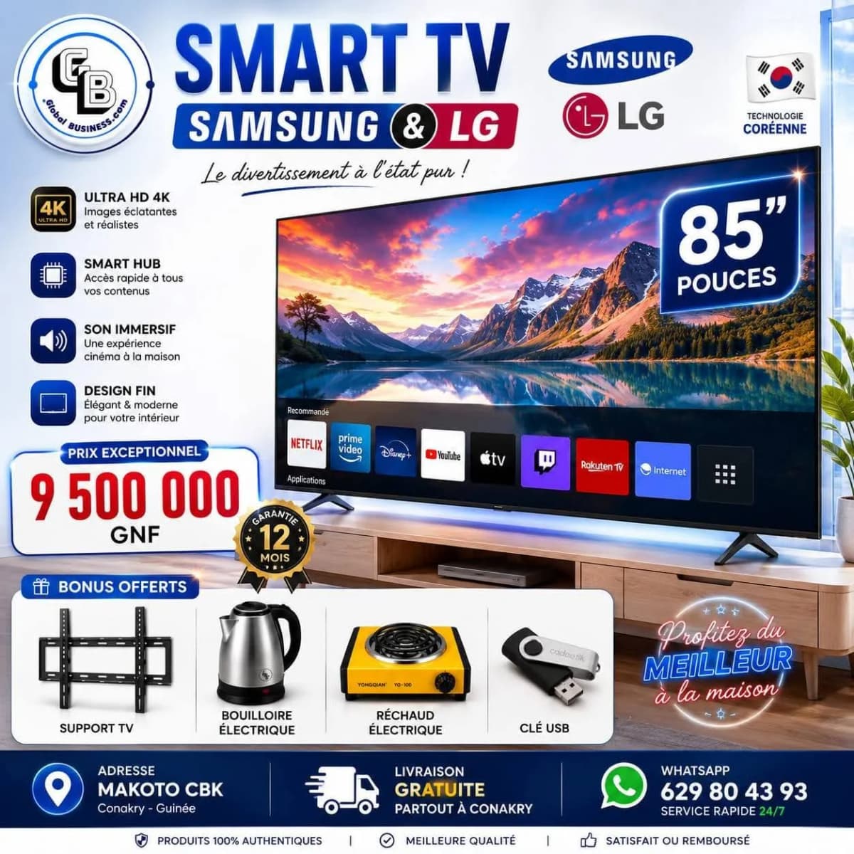 Écran 85'SMART TV Samsung 