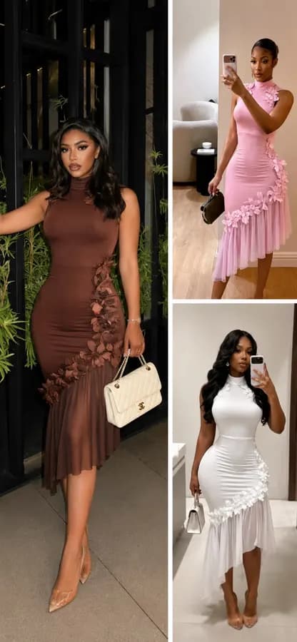 Robe Midi Élégante à Fleurs