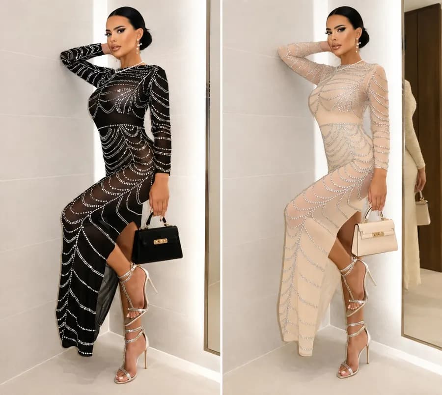 Robe de Soirée Strass Luxe