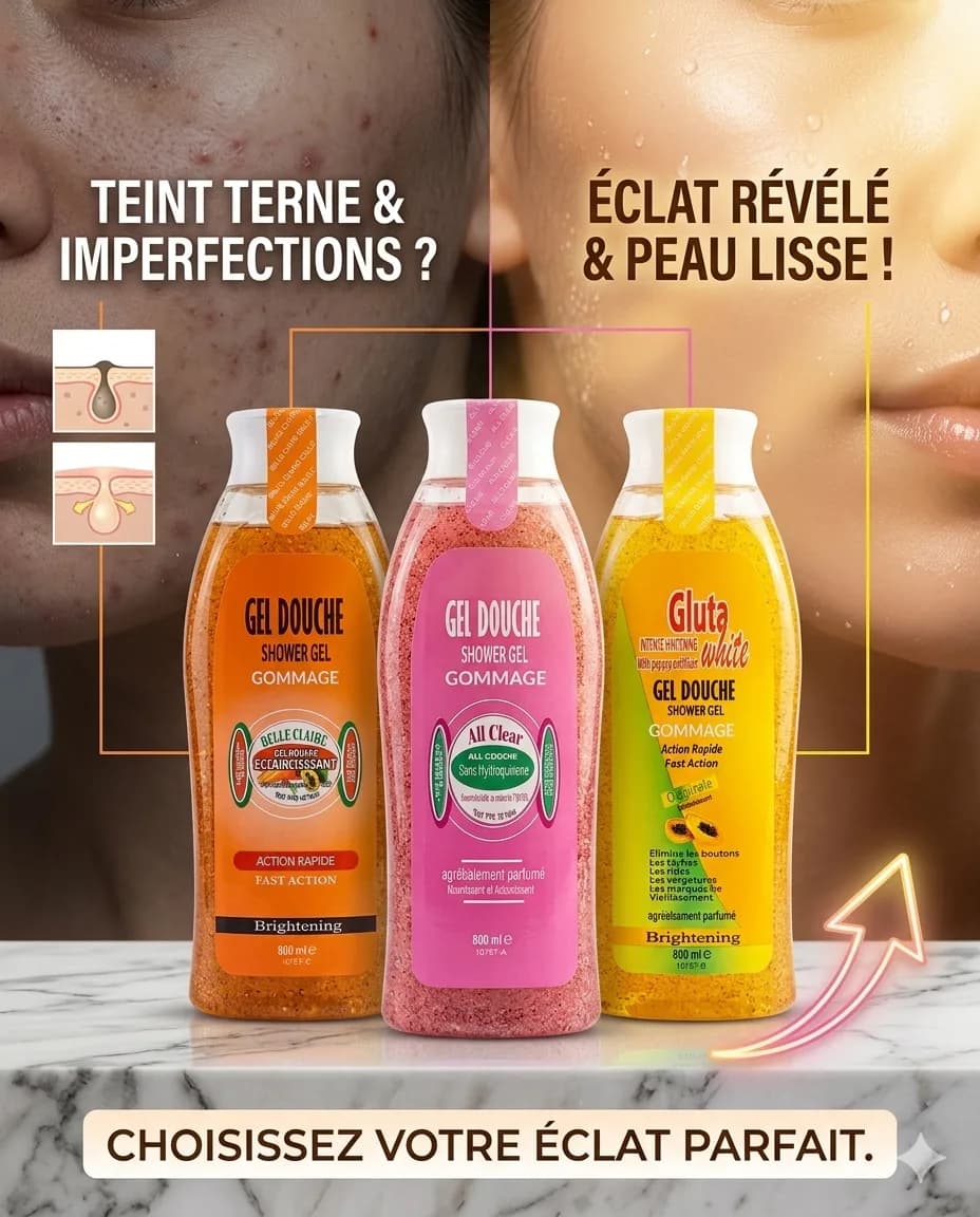 Gel douche éclaircissantes, Anti vergeture original, Anti taches, Anti boutons 