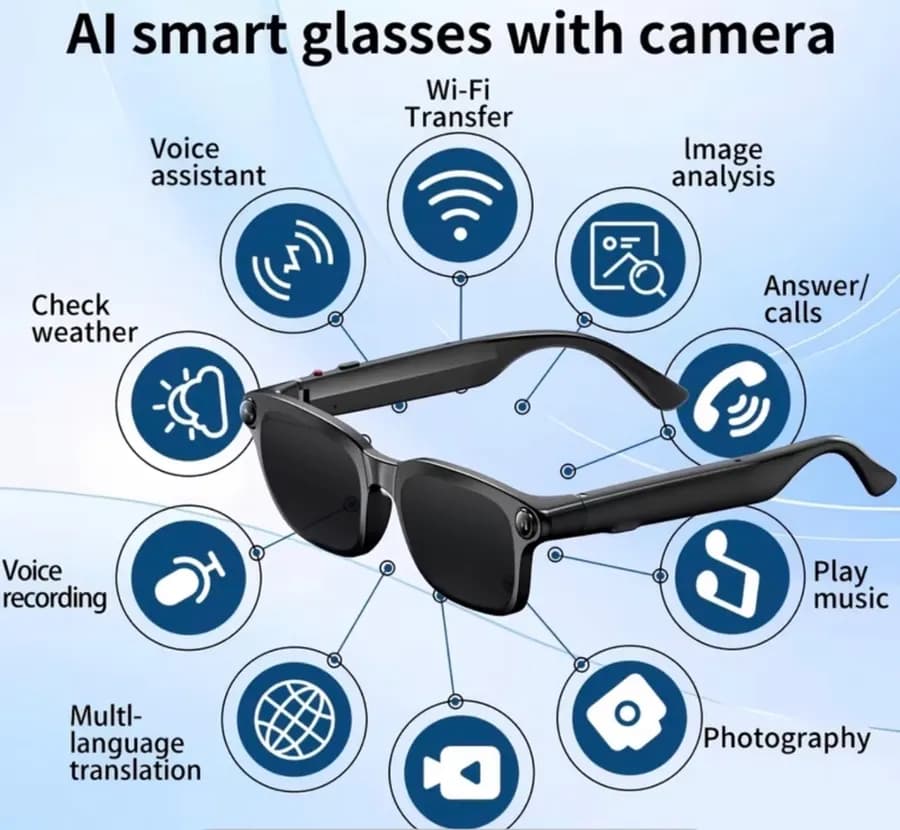 Lunettes intelligentes IA (avec Caméra)