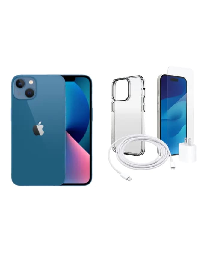 iPhone 13 starter pack blue128gb ( unlocked)