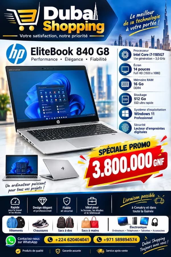 Ordinateur portable HP EliteBook 840 G8 Intel Core i7