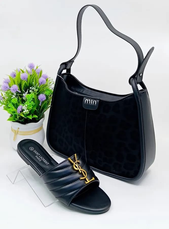 Sac à main et chaussures dorés - Ensemble élégant