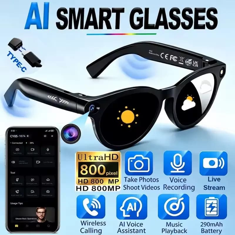Lunettes intelligentes IA avec caméra 