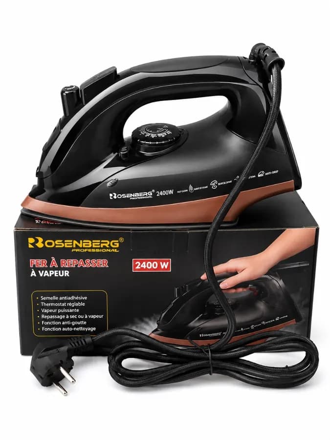 Fer à Repasser à Vapeur Rosenberg 2400 W – Semelle Antiadhésive Professionnelle