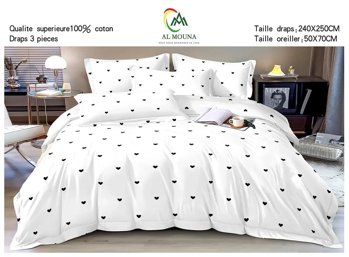 Ensemble de draps de haute qualité en 100 % 
