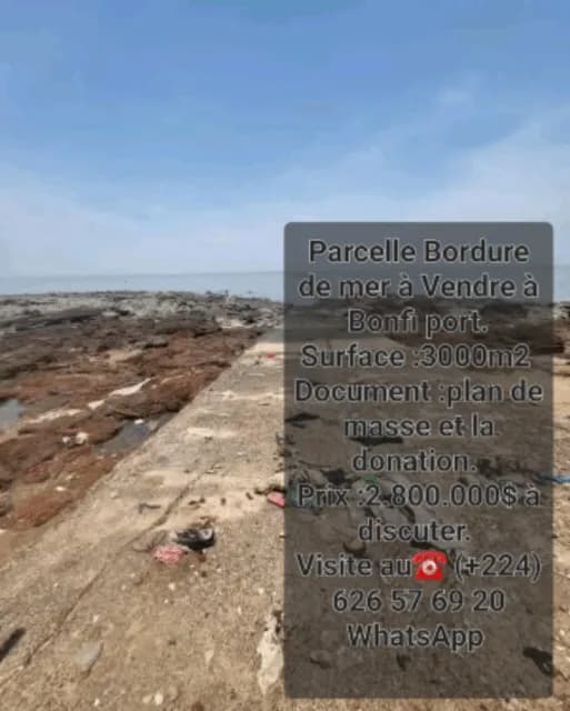 VENTE DES BIENS IMMOBILIERS EN GUINÉE CONAKRY (BONFI PORT).
