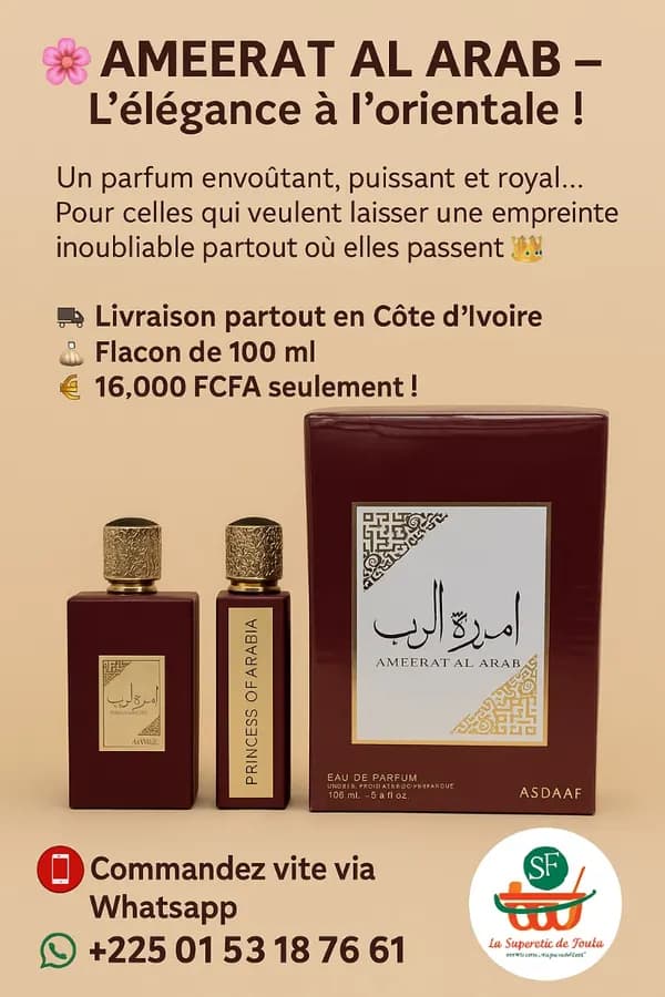 Ameerat Al Arab Eau de Parfum 100 ml – Parfum Femme Oriental Longue Tenue