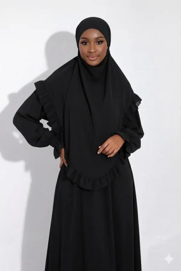 Habaya islamique élégante pour femme avec voile assorti