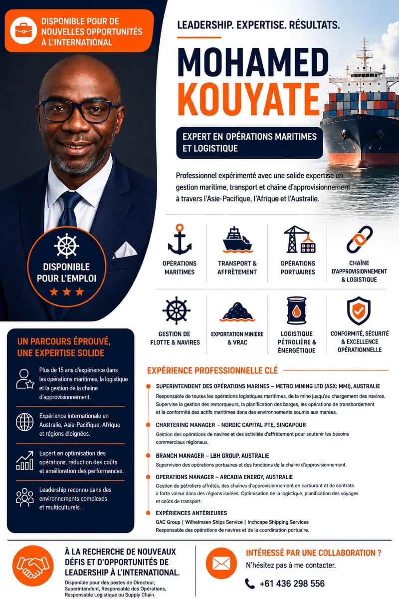 DISPONIBLE POUR L'EMPLOI