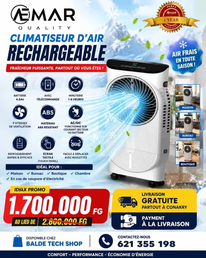 Refroidisseur d'air rechargeable